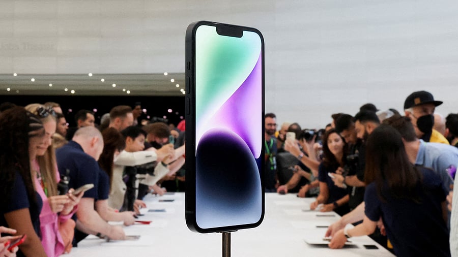 A view of the new iPhone 14 at an Apple event. Credit: Reuters Photo