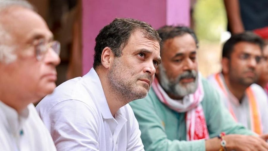 Congress leader Rahul Gandhi interacts with civil society members during 'Bharat Jodo Yatra'. Credit: IANS Photo