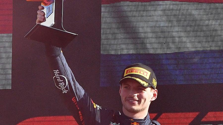 The Red Bull driver is 116 points ahead of Leclerc in the drivers' standings after winning a race whose final six laps were run with the safety car after Daniel Ricciardo slid off the track. Credit: Reuters Photo