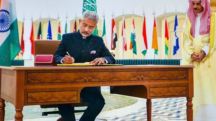 S Jaishankar in Saudi Arabia. Credit: PTI Photo
