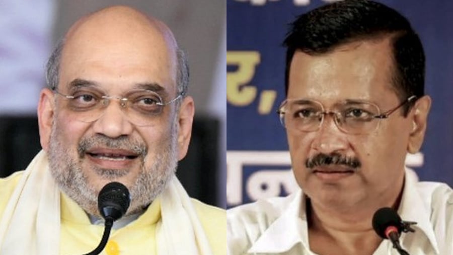 Amit Shah, Arvind Kejriwal. Credit: PTI Photo