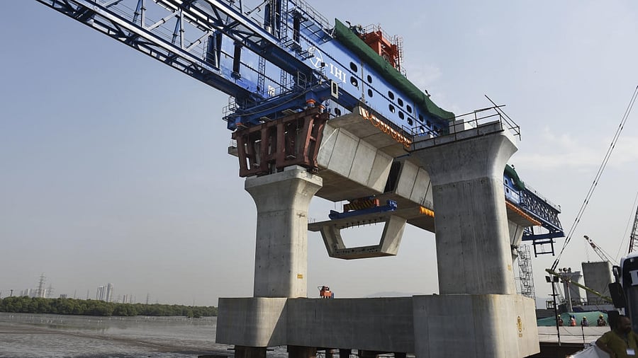 A view of the under construction 22-km Mumbai Trans Harbour Link in Mumbai. Credit: PTI File Photo