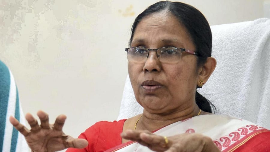 Kerala’s former health minister K K Shailaja. Credit: PTI Photo