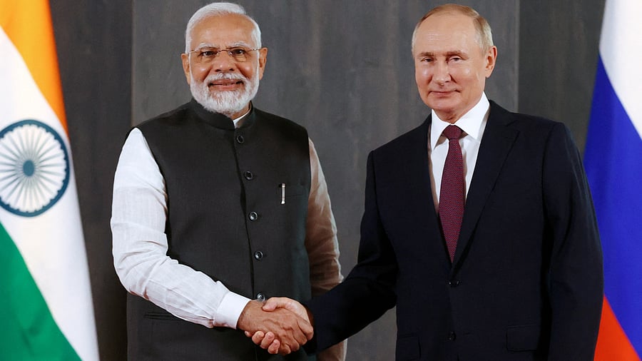 Narendra Modi and Vladimir Putin. Credit: Reuters Photo