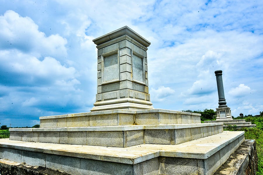 A memorial at the Gorta B village in Bidar district built to commemorate the martyrdom of over 200 villagers on May 9, 1948.