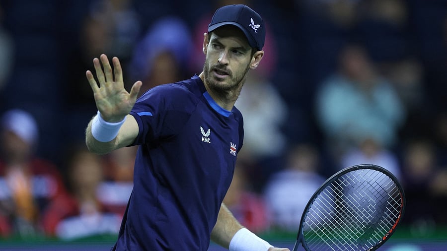 Britain's Andy Murray reacts during the match against Netherlands' Wesley Koolhof and Matwe Middelkoop. Credit: Reuters Photo