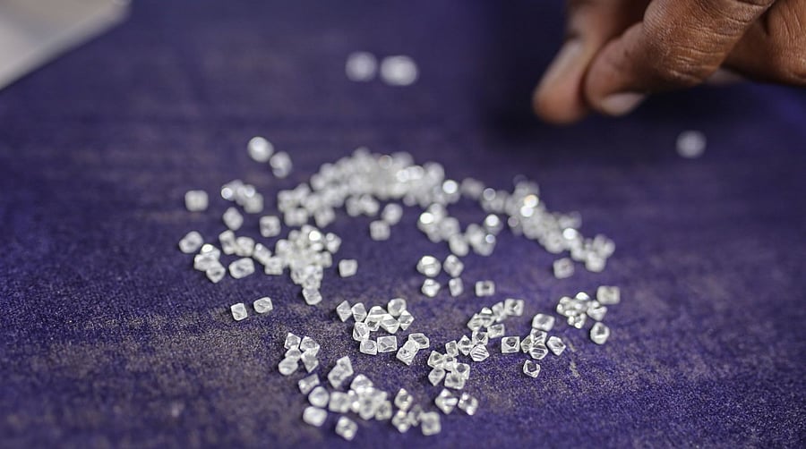 Diamonds at a diamond market in Surat, Gujarat, India. Credit: Bloomberg Photo