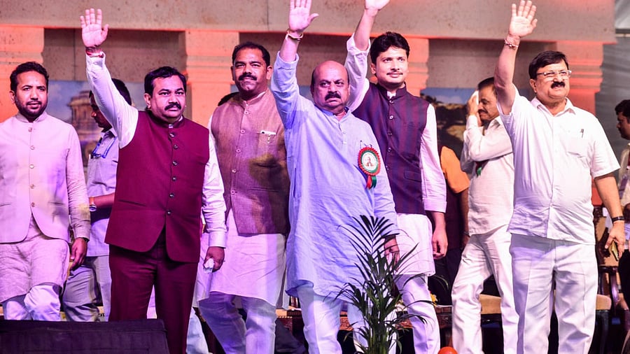 Bommai Inaugurated the Kalyana Karnataka Amrit Mahotsav (of Hyderabad-Karnataka Liberation Day) at the N V grounds. Credit: DH Photo