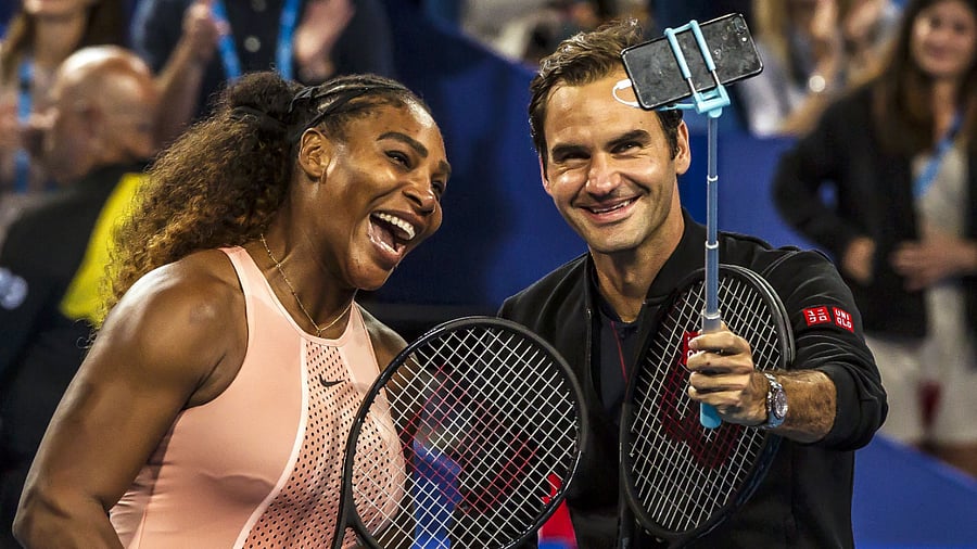 File Photo of Serena Williams of the US (L) and Roger Federer of Switzerland. Credit: AFP Photo
