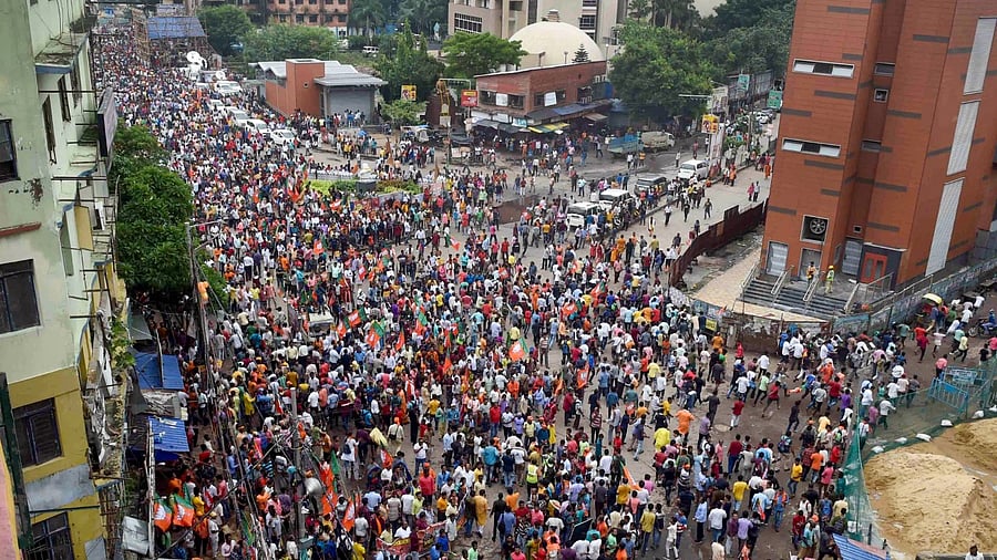 BJP protest march to Nabanna. Credit: PTI Photo