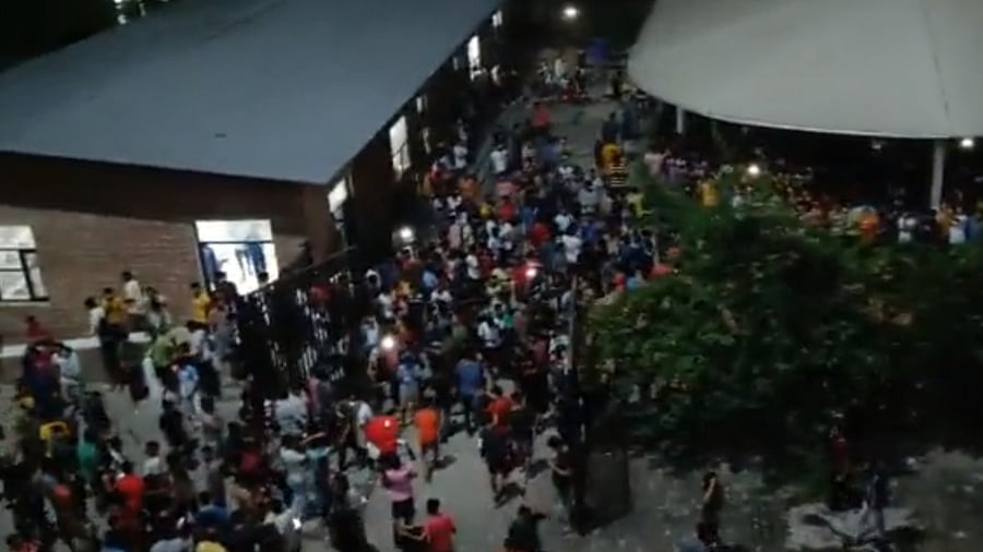 Protests at LPU campus. Credit: Twitter/ @kapoorvine