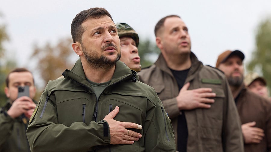 Zelenskyy, who was for the first time addressing the world's leaders gathered together since Russia invaded in February, told the world leaders to look at how many elements of global security Russia has undermined with its war. Credit: AP Photo