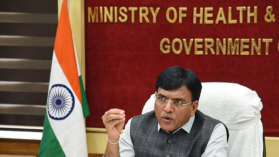 Union Minister for Health & Family Welfare Mansukh Mandaviya during the 4th anniversary celebrations of Ayushman Bharat. Credit: PTI Photo