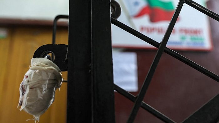 Sealed Popular Front of India (PFI) party office in Hyderabad, Thursday, September 22, 2022. Credit: PTI File Photo