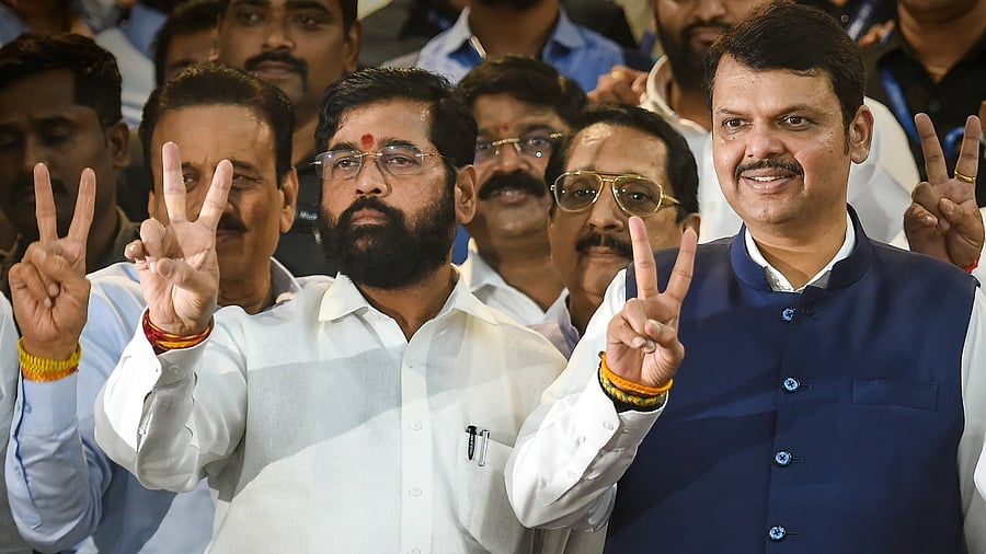 Maharashtra CM Eknath Shinde and Maharashtra Deputy Chief Minister Devendra Fadnavis. Credit: PTI Photo