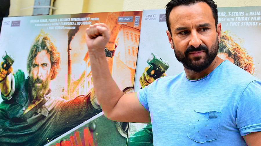 Saif Ali Khan gestures during the promotion of his upcoming Hindi-language neo-noir film ‘Vikram Vedha’ in Mumbai on September 7, 2022, Credit: AFP File Photo