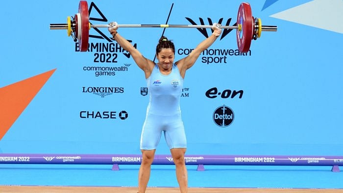 Mirabai Chanu. Credit: Twitter/@WeAreTeamIndia