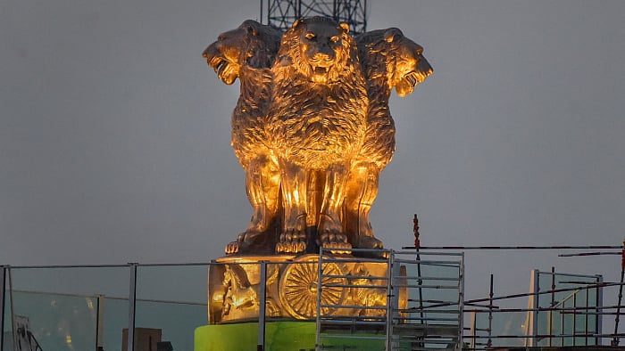 The plea pointed out that the Sarnath lion capital of Asoka was adopted as the state emblem of India due to its philosophical and spiritual meaning. Credit: PTI Photo