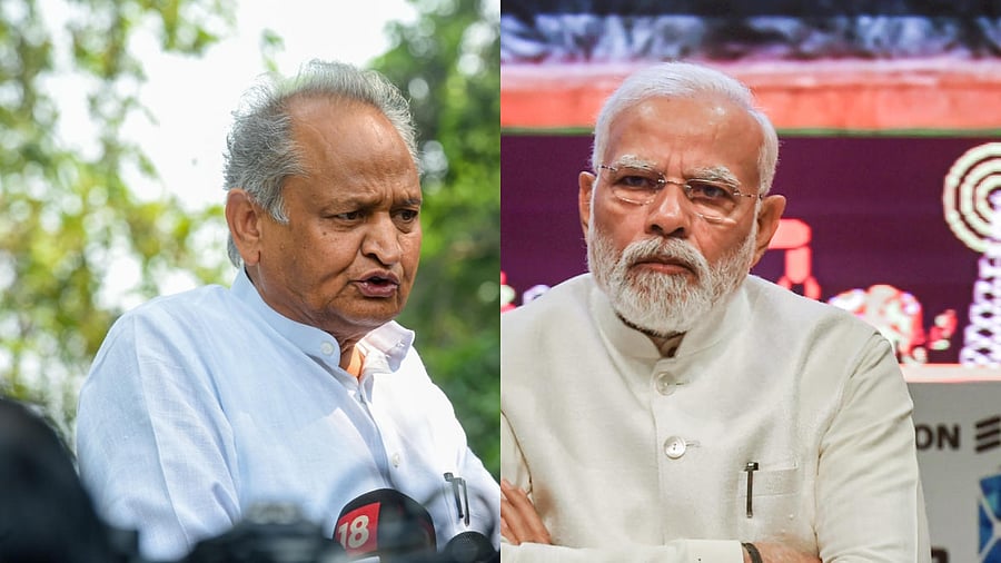 Rajasthan Chief Minister Ashok Gehlot and Prime Minister Narendra Modi. Credit: PTI Photos
