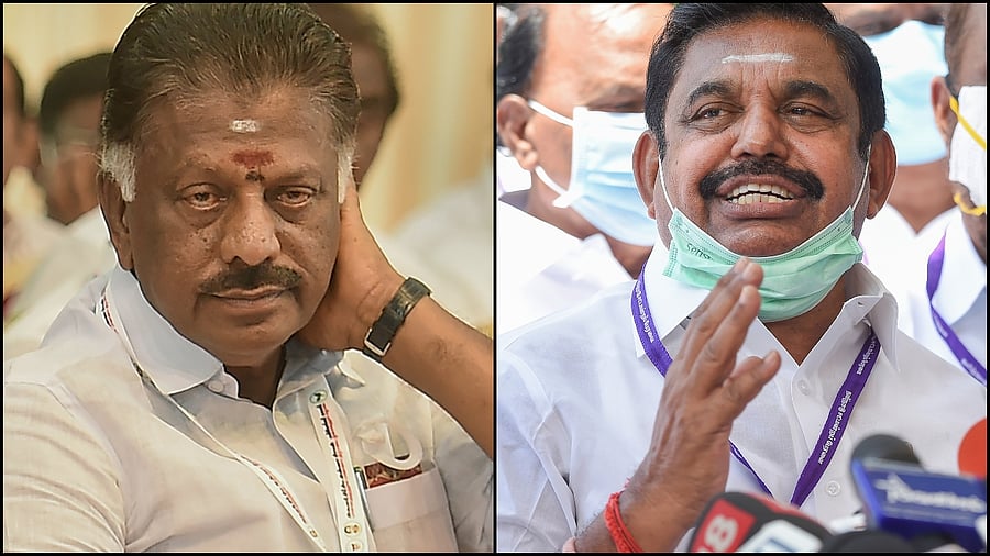 AIADMK leader O Panneerselvam (OPS) and the party's interim General Secretary Edappadi K Palaniswami (EPS). Credit: PTI File Photos