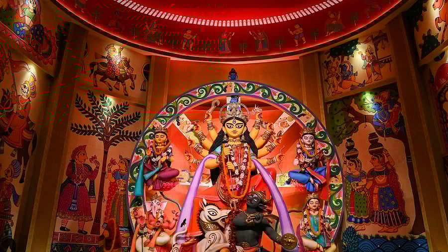 An idol of Goddess Durga. Credit: PTI Photo