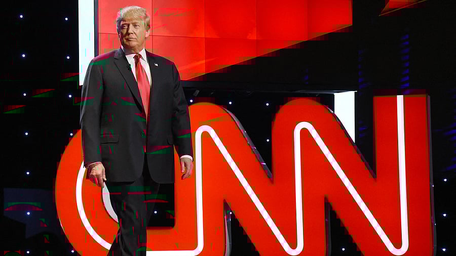 In this file photo taken on December 15, 2015, Republican presidential candidate Donald Trump is introduced during the CNN presidential debate at The Venetian Las Vegas in Las Vegas, Nevada. Credit: AFP File Photo