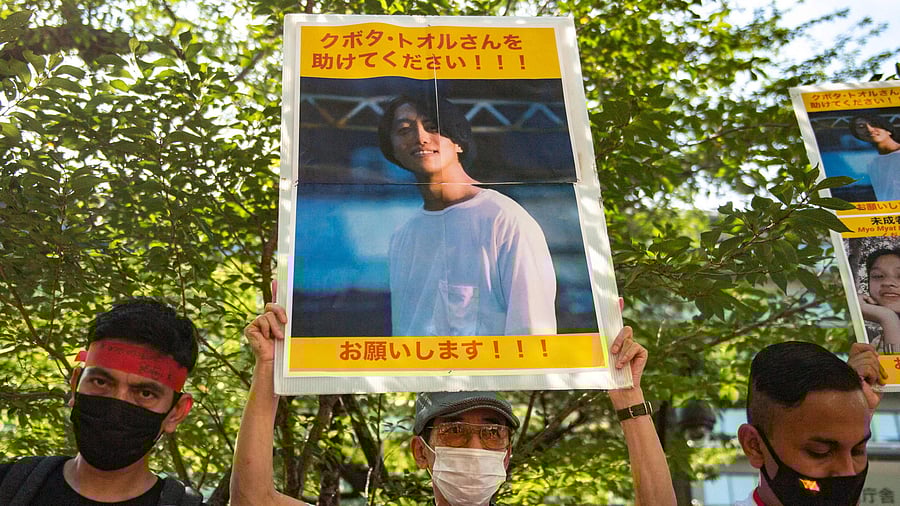 Myanmar's junta has jailed the Japanese filmmaker Kubota for 10 years for encouraging dissent against the military and violating an electronic communications law. Credit : AFP Photo