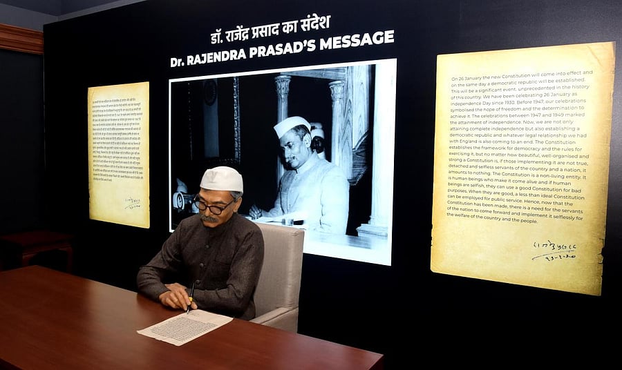 An installation of Dr Rajendra Prasad (all pics courtesy: Chaman Gautam)