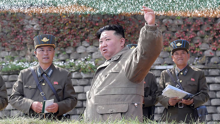 North Korea also released multiple photographs of the recent missile launches.  Credit: AFP Photo