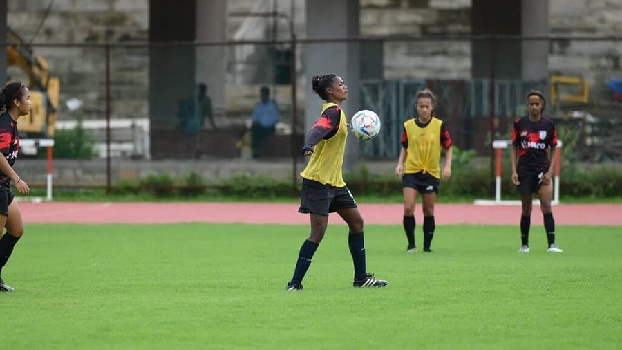 Sudha Tirkey is one of six players from Jharkhand who is part of the Indian squad for the U-17 Women's World Cup. Credit: AIFF media