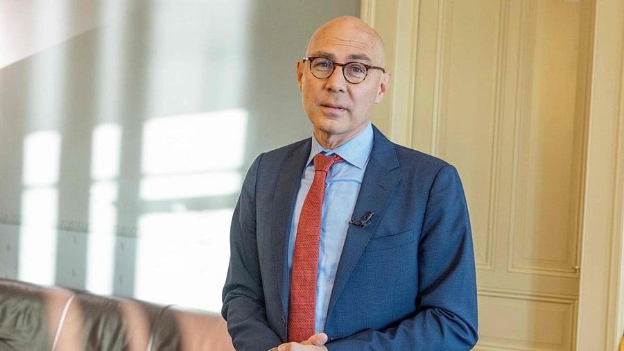 Newly appointed UN High Commissioner for Human Rights Volker Turk officially takes office at the Palais Wilson in Geneva. Credit: AFP Photo