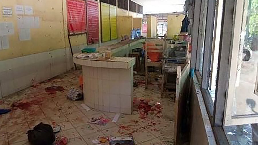 A bombing on Wednesday near the front gate of Myanmar’s main prison for political detainees killed a number people, including visitors and prison personnel, local media and the government said. Credit: AP Photo