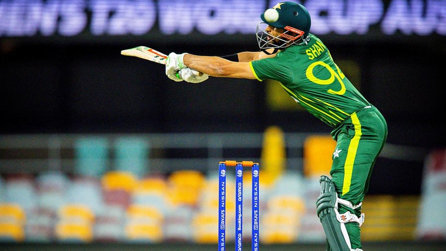 Pakistan's Shan Masood plays a shot. Credit: AFP Photo