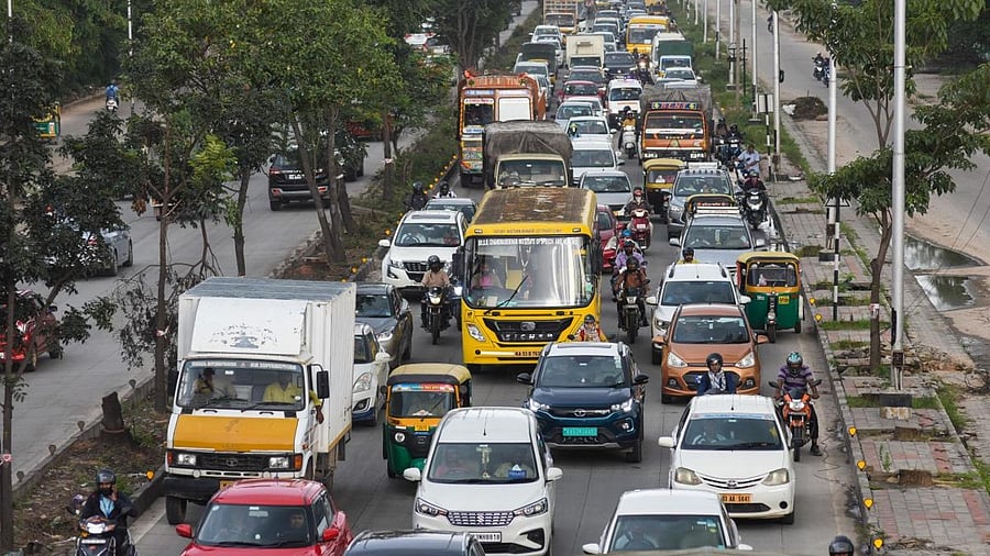Outer Ring Road near Kempapura, Bengaluru. Credit: DH File Photo