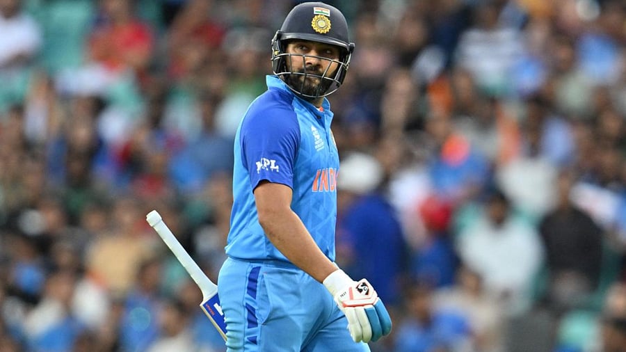 India's captain Rohit Sharma reacts after being dismissed in the match against Netherlands. Credit: AFP Photo