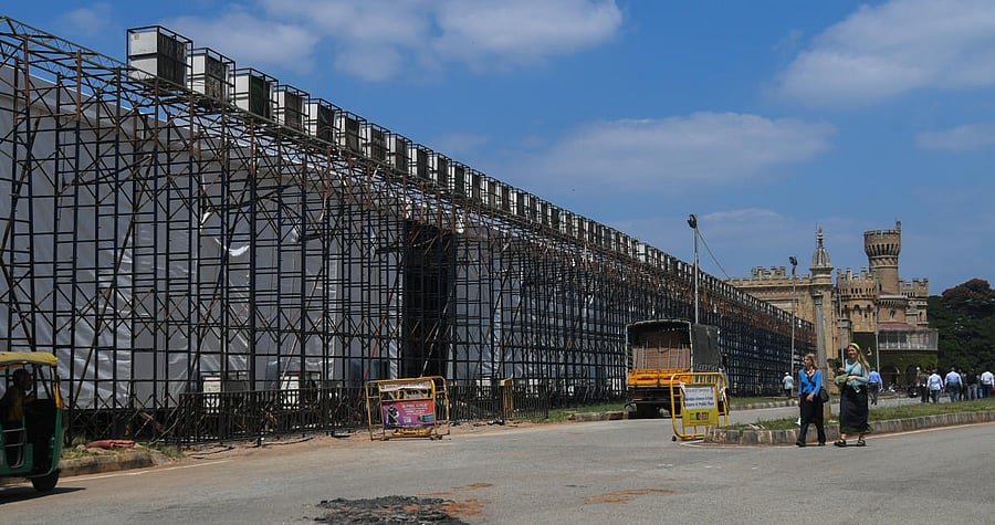The venue of the Global Investors Meet (GIM) at Palace Grounds in Bengaluru. Credit: DH Photo/S K DINESH 