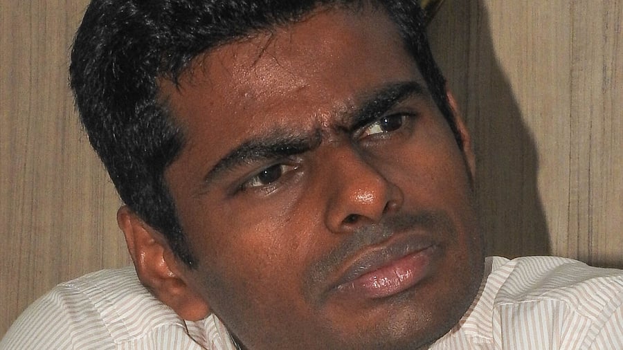 Tamil Nadu BJP chief K Annamalai. Credit: DH File Photo