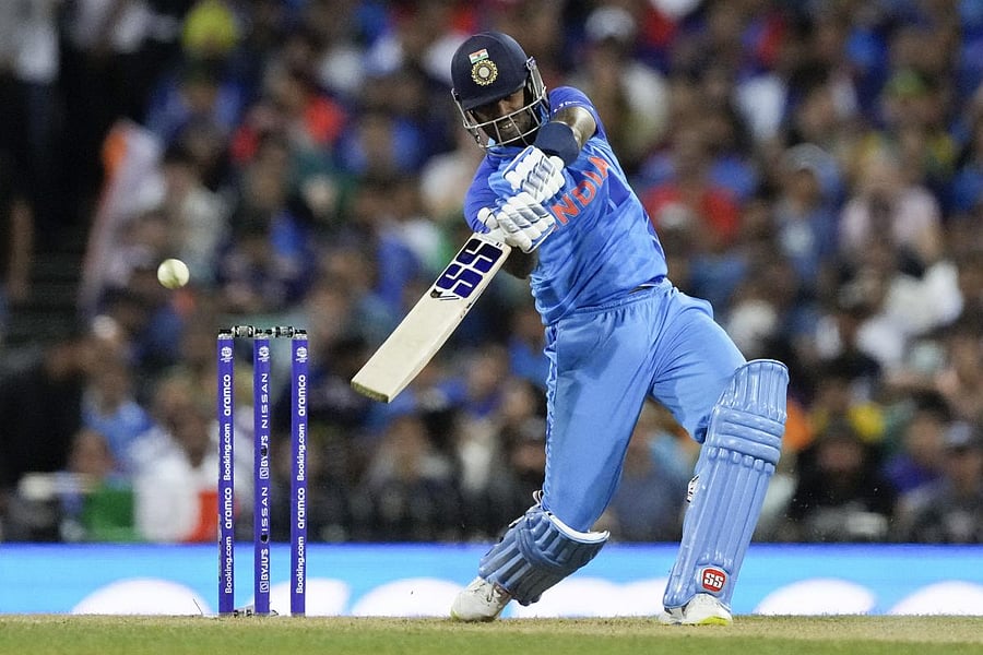 Suryakumar Yadav's ability to manufacture shots even off good balls is unparalleled. Credit: AP/PTI