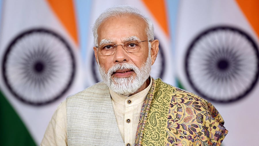 PM Modi was addressing the Jammu and Kashmir Rozgar Mela through video conferencing. Credit: PTI Photo