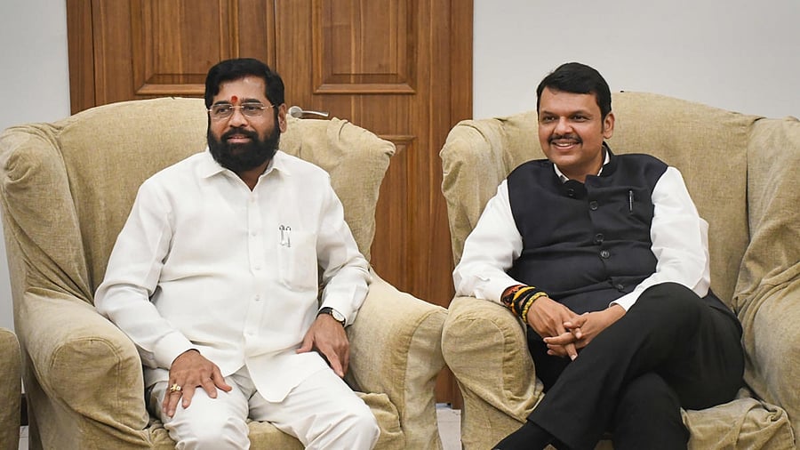 Maharashtra Chief Minister Eknath Shinde and his deputy Devendra Fadnavis. Credit: PTI Photo