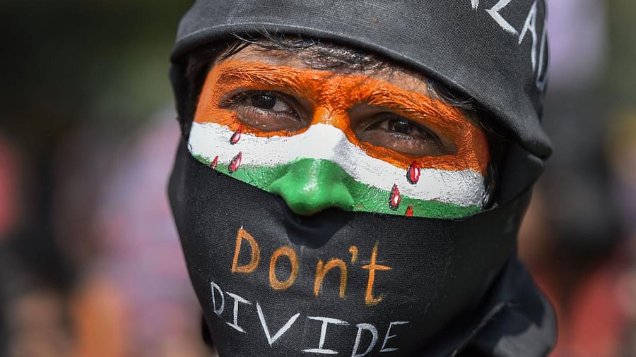 Protestor during the anti-CAA movements. Credit: PTI Photo