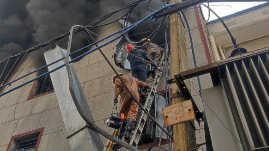 Fire tenders at the spot. Credit: ANI Photo