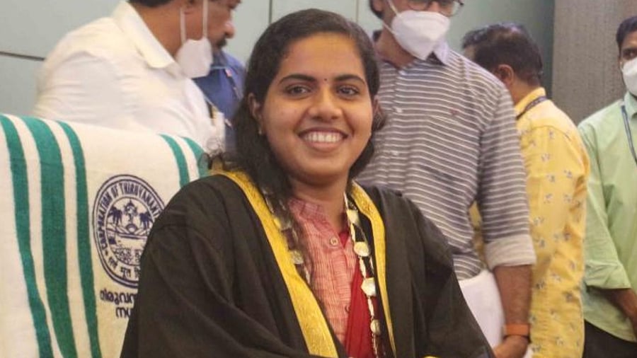 Thiruvananthapuram Corporation mayor Arya Rajendran. Credit: Special Arrangement