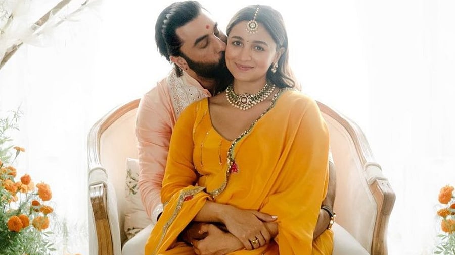 Photo of Alia Bhatt and Ranbir Kapoor from her baby shower. Credit: Instagram/@aliaabhatt