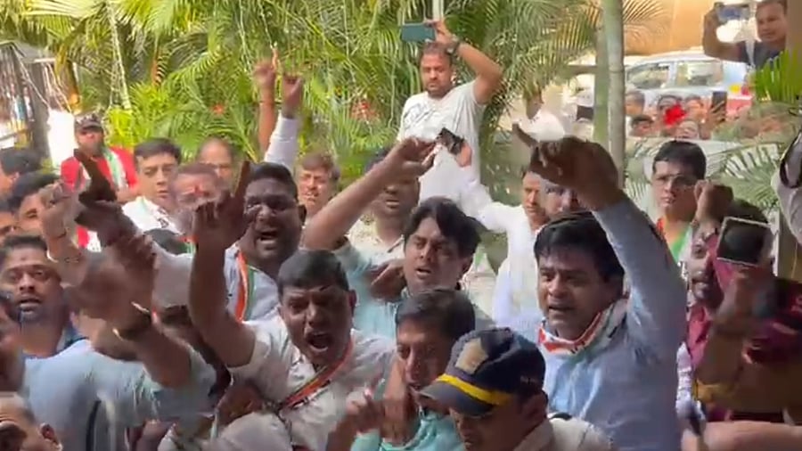 NCP members protested against Sattar's comment. Credit: NCP