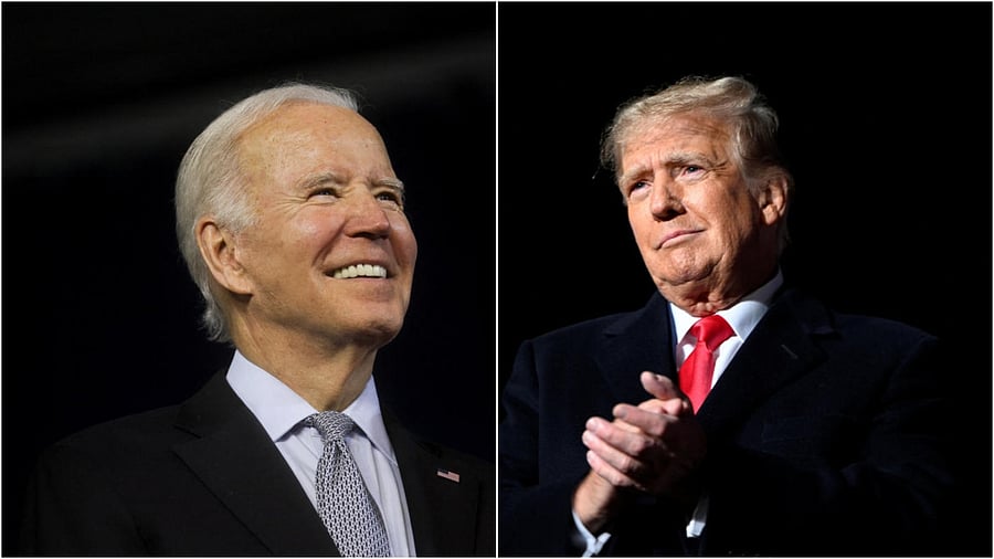 US Presiden Joe Biden and former president Donald Trump. Credit: Reuters Photo