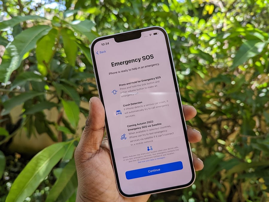 Apple iPhone 14 Plus supports Emergency SOS via satellite feature. Picture Credit: DH Photo/KVN Rohit