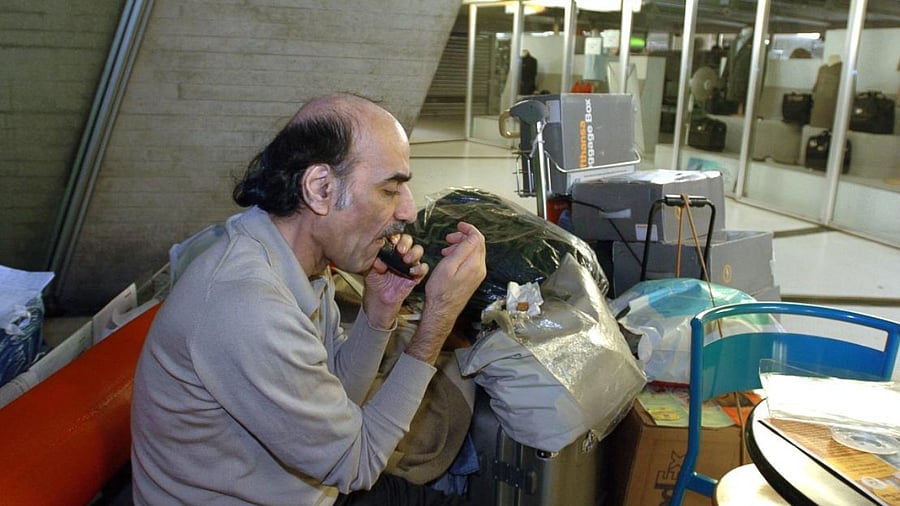 File photo of Mehran Karimi Nasseri in terminal 1 of Paris Charles De Gaulle airport. Photo Credit: AFP Photo