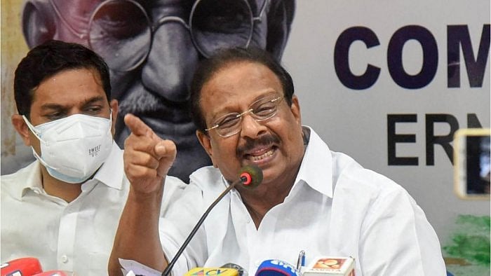 Kerala state Congress president K Sudhakaran. Credit: PTI Photo