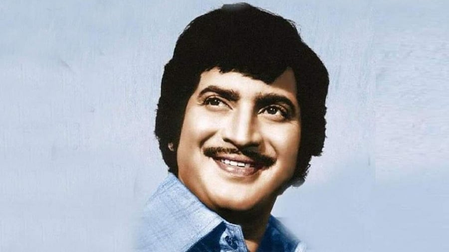 Yesteryear Telugu superstar Ghattamaneni Krishna. Credit: Twitter/@RajivKrishnaS